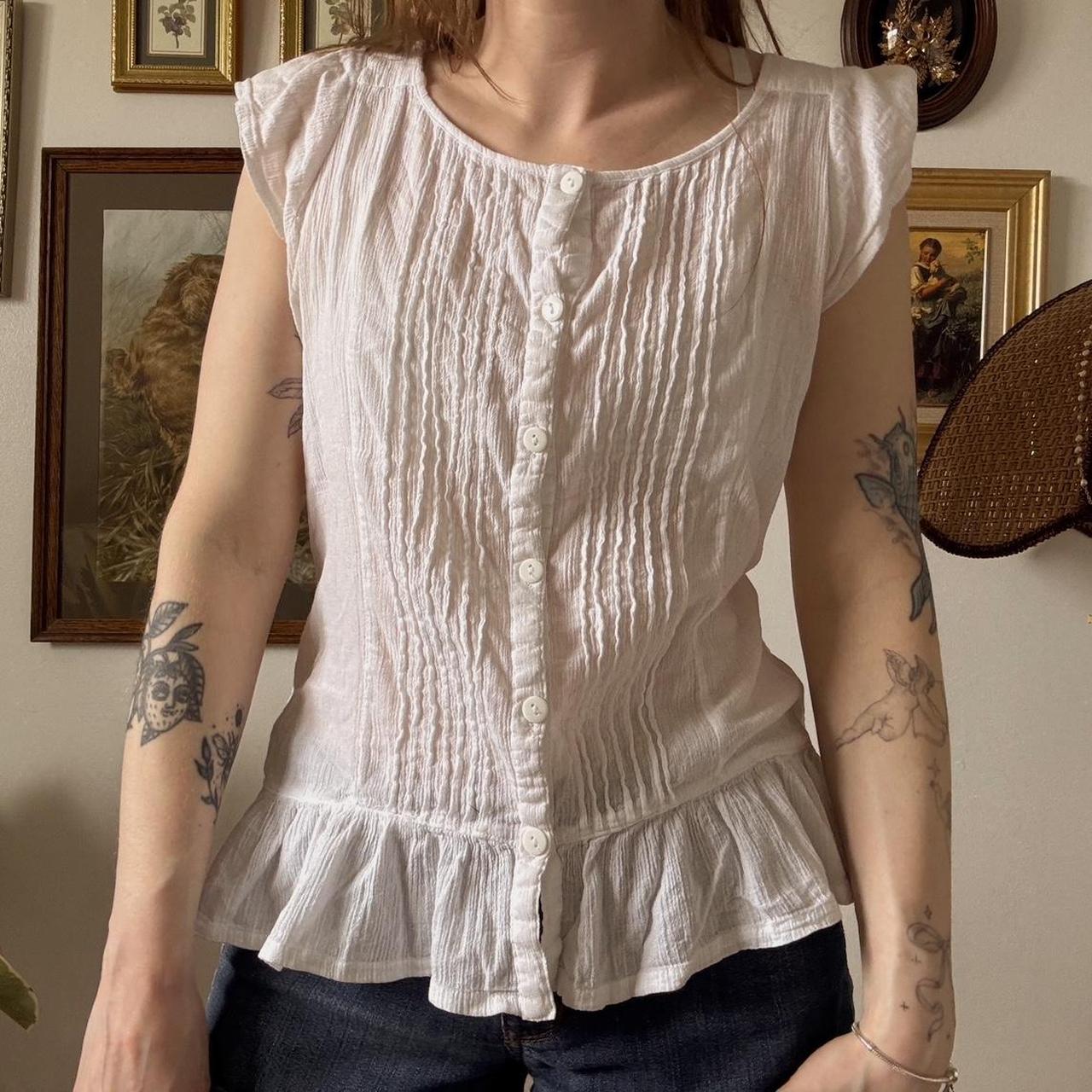 White ruffled fairy top (M)