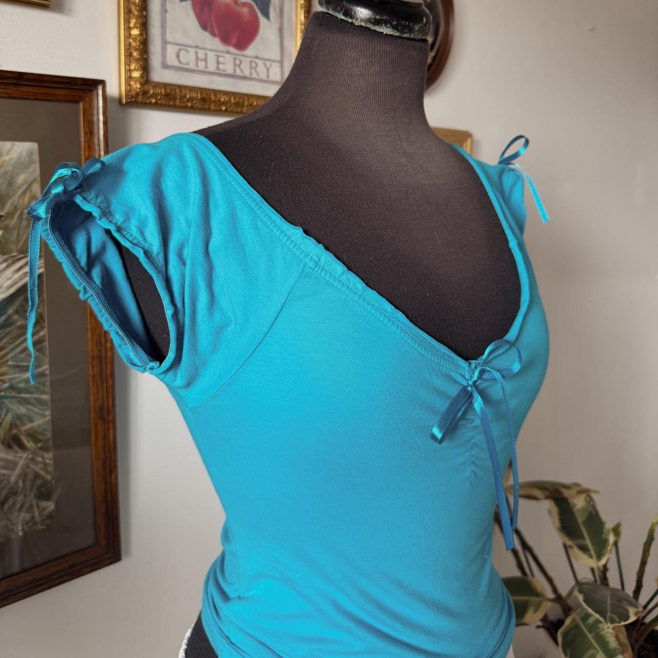 Blue y2k fairy ribbon top (S)