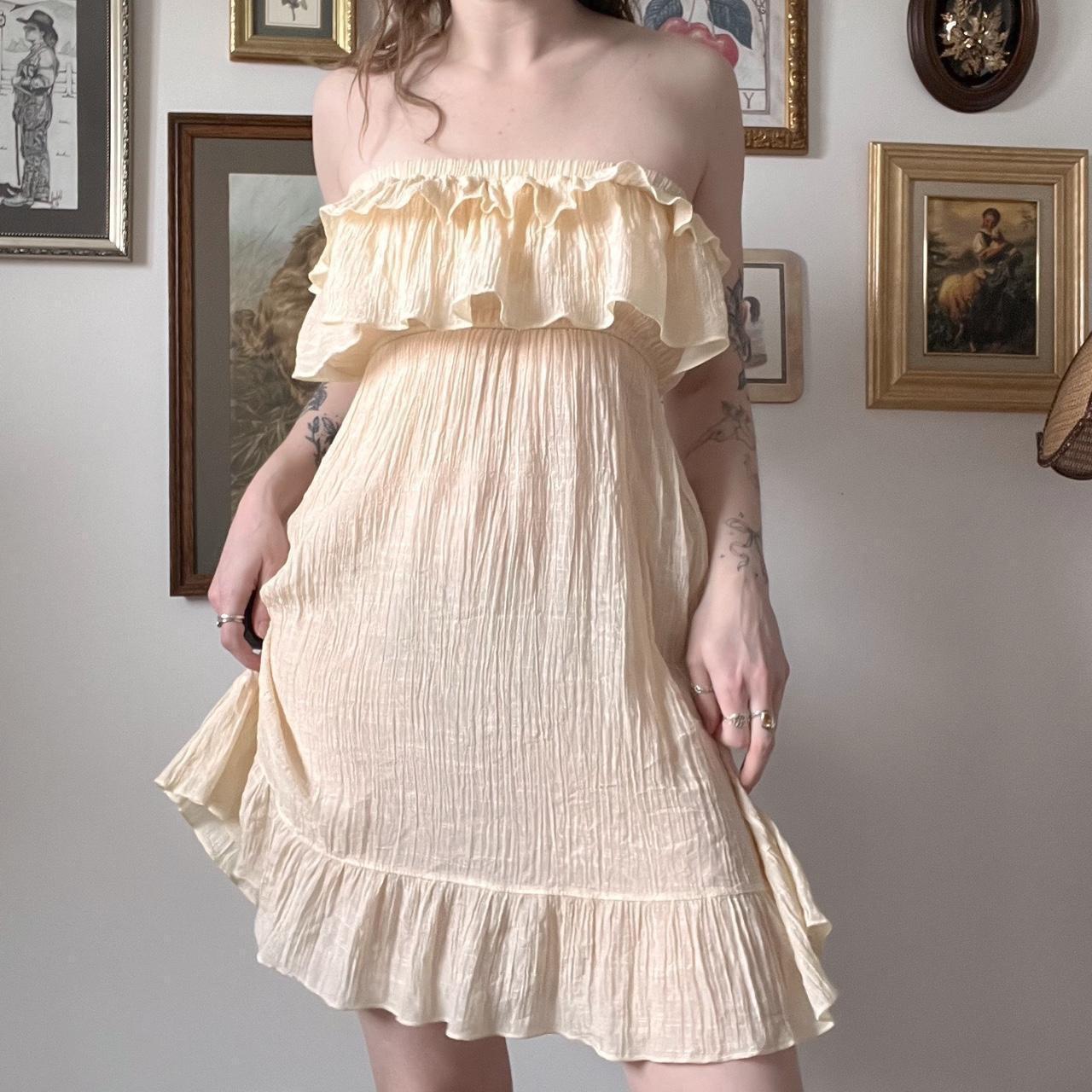 Vintage ruffle mini dress (S)