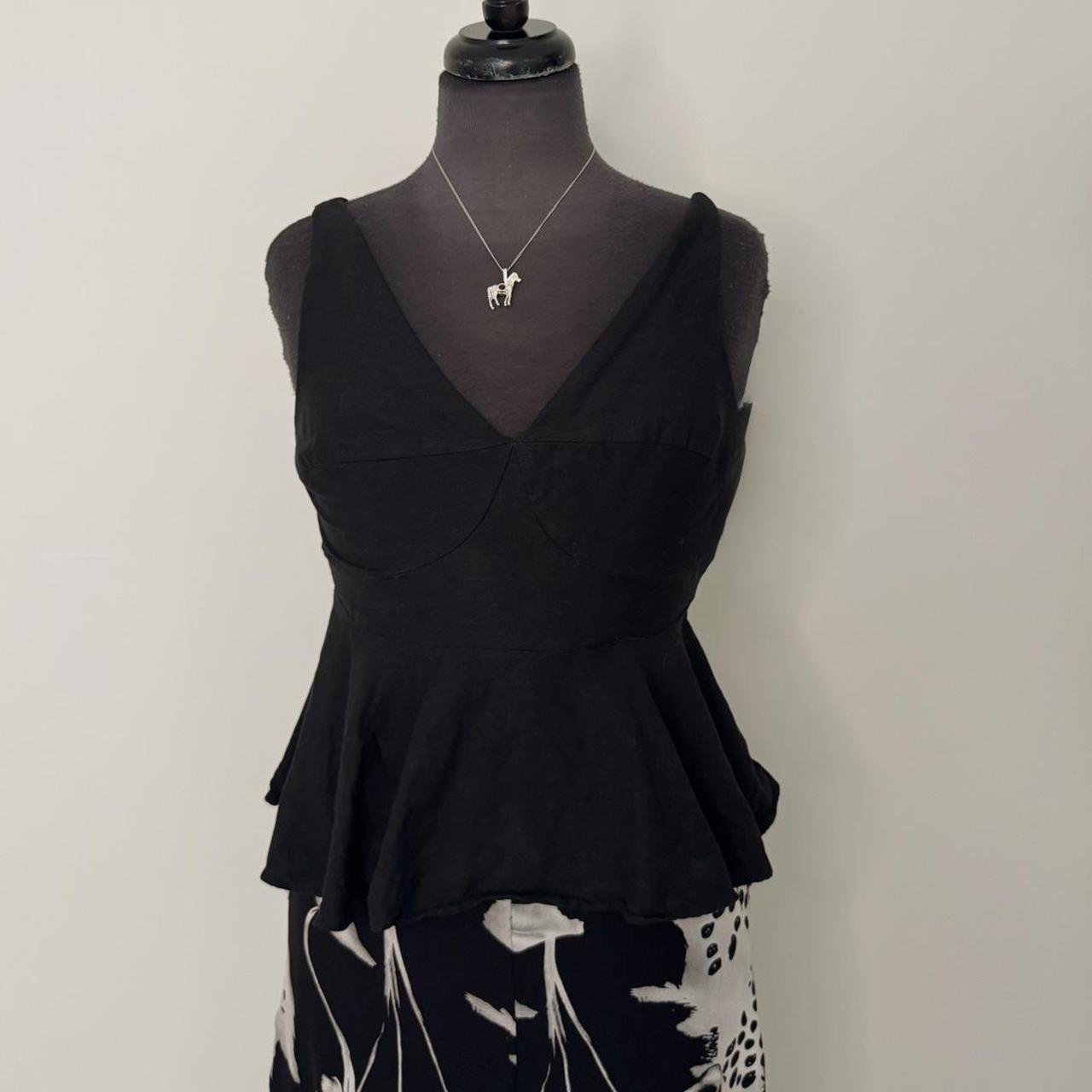 Black linen flowy tank top (XS)