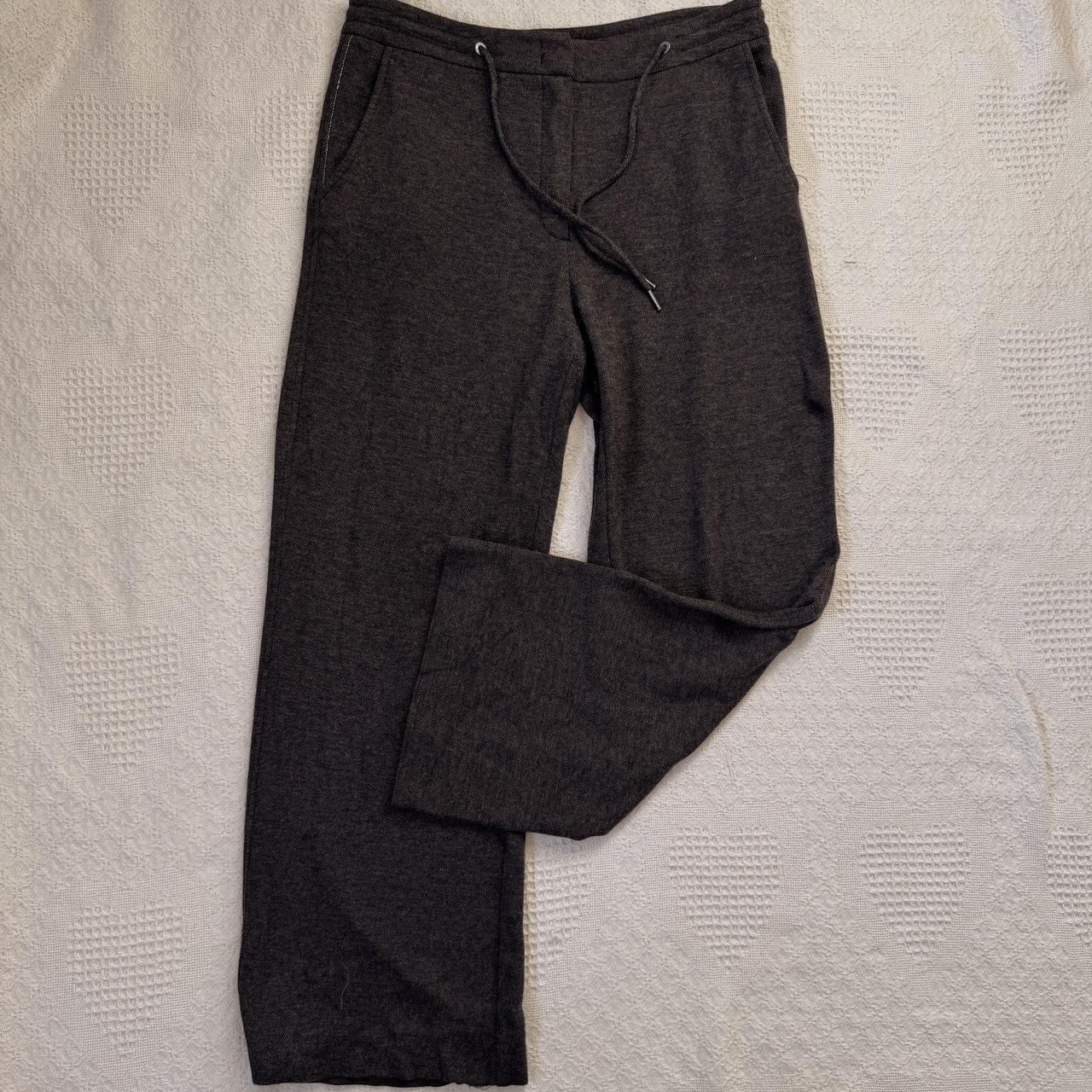 Charcoal grey wide leg knit pants (M)