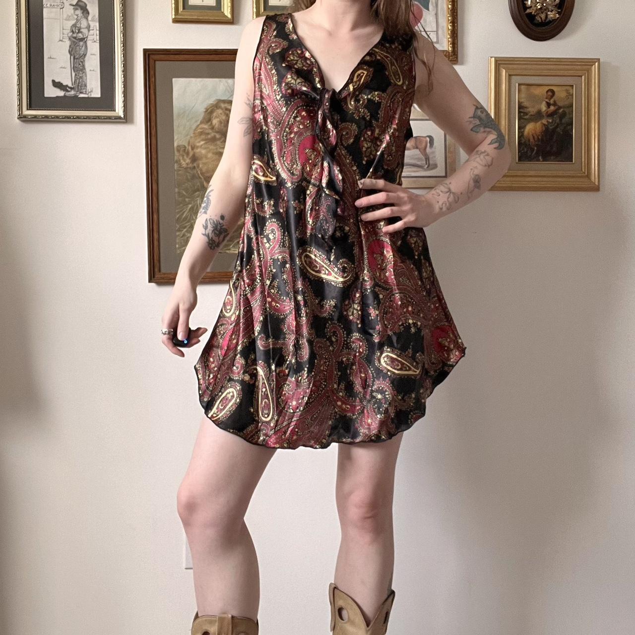 Mini paisley slip dress (L)