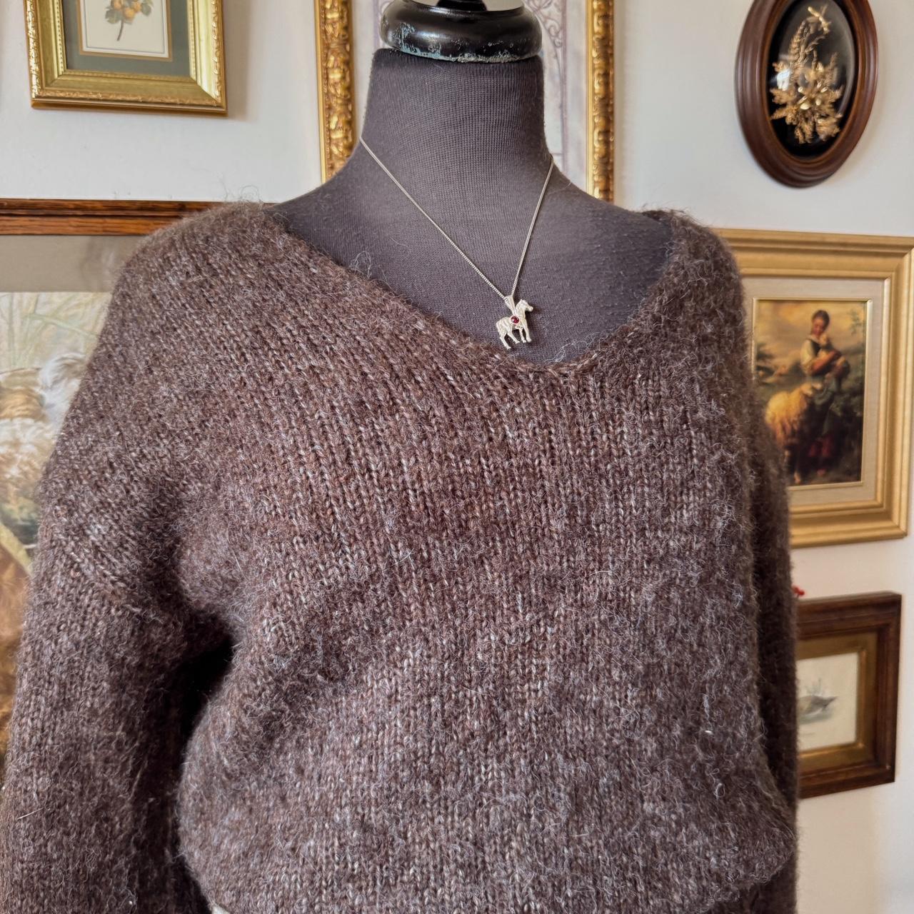 Earthy brown slouch knit sweater (S)