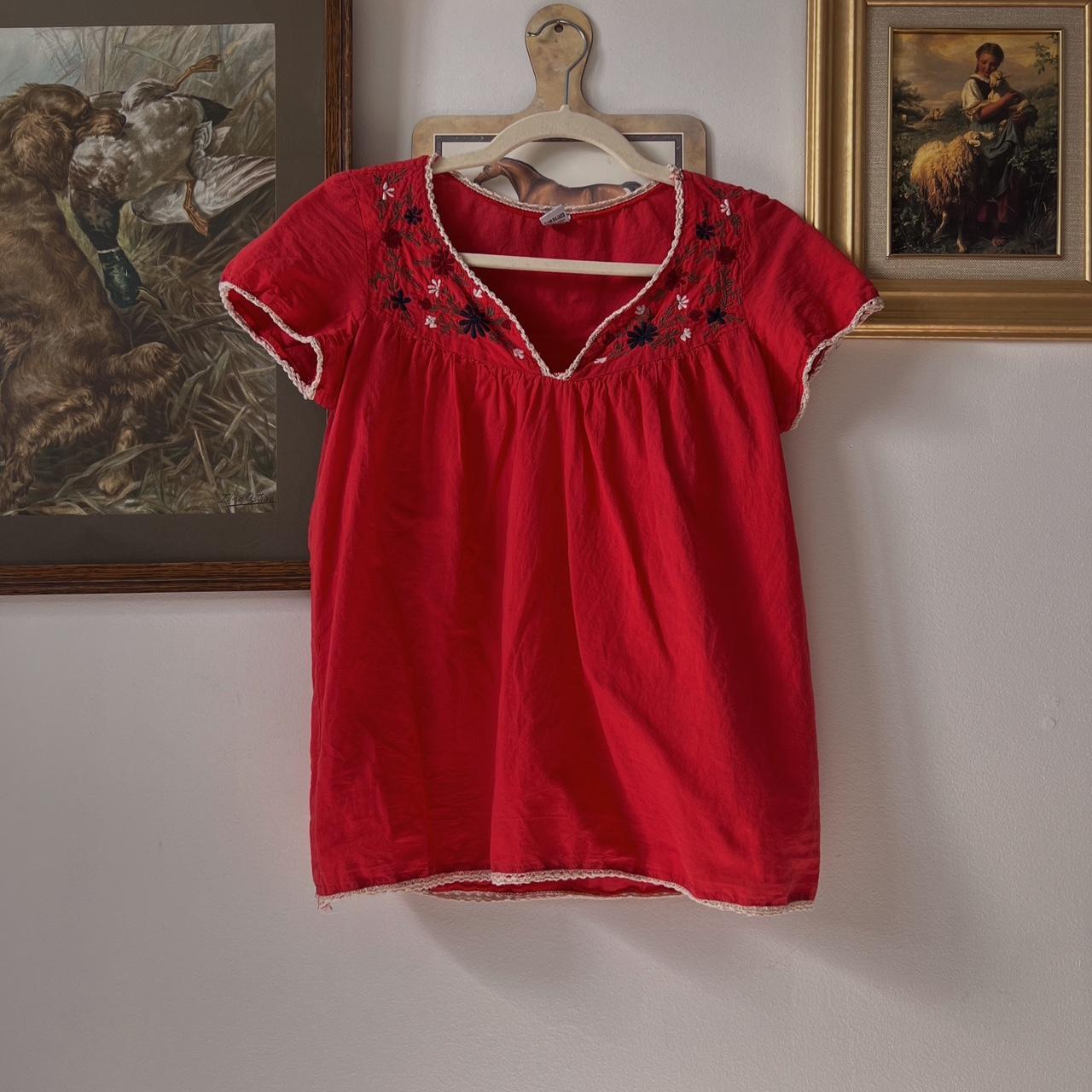 Red cottage blouse (S)