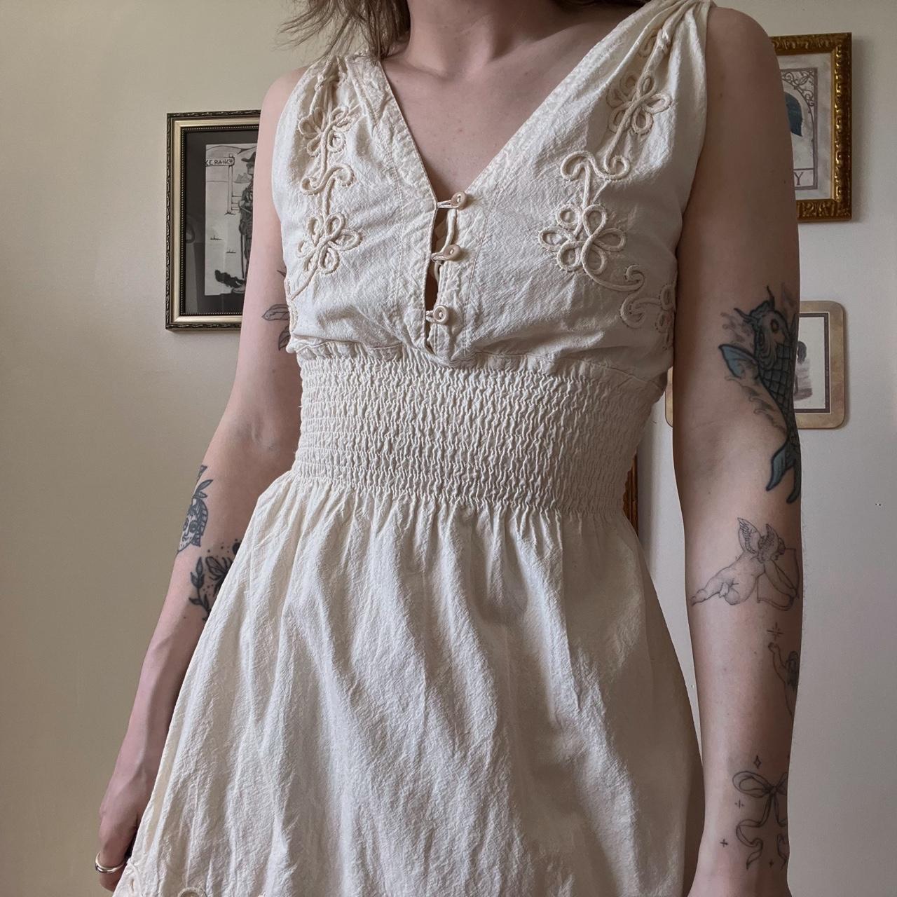 Vintage linen mini dress (S)