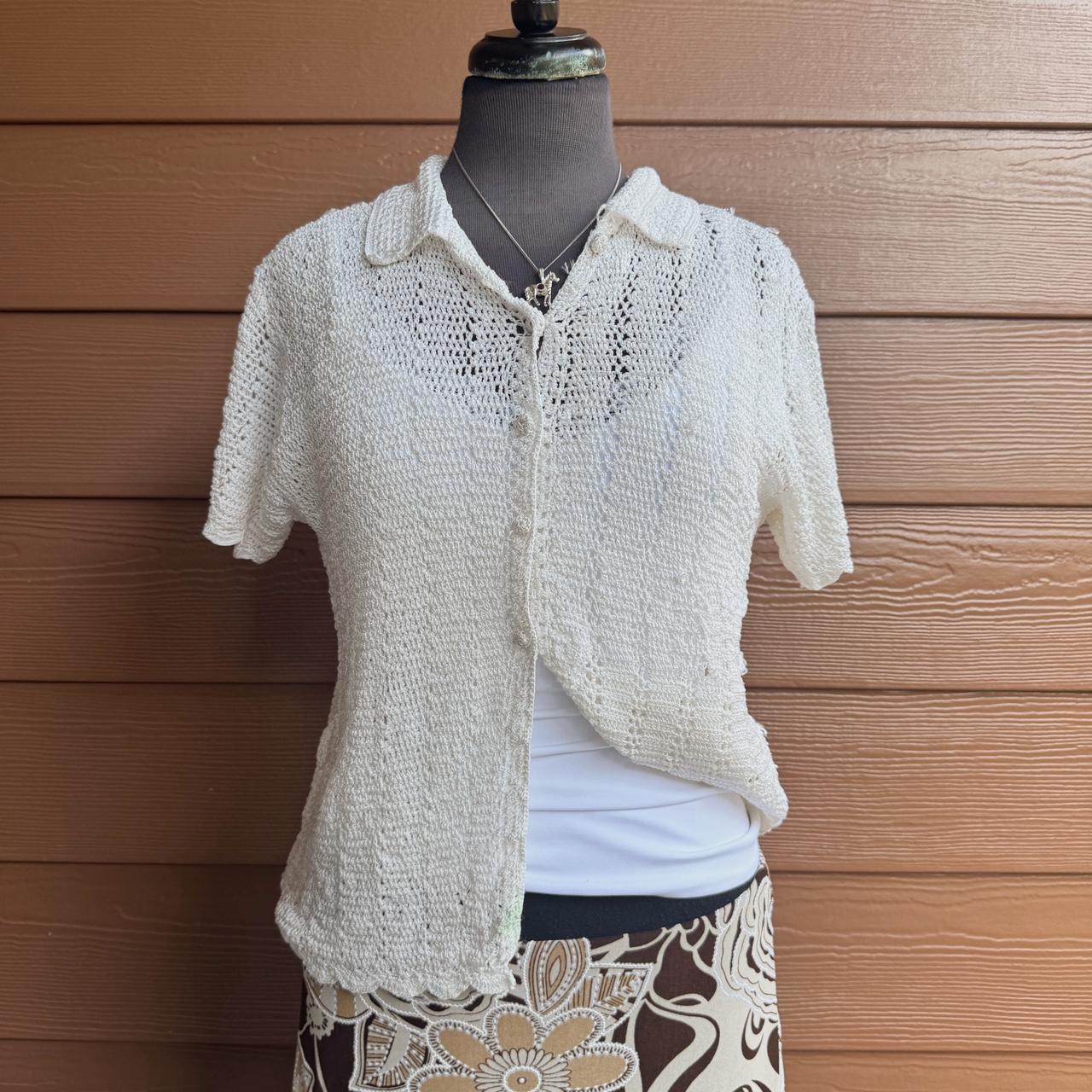 Vintage cottage crochet cardigan (L)