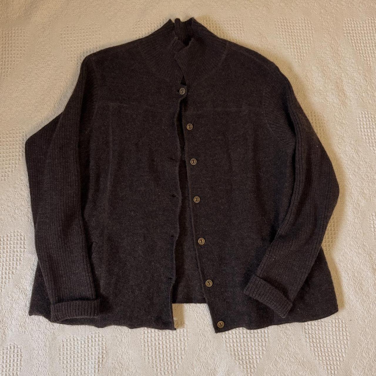Charcoal grey wool cardigan (XL)