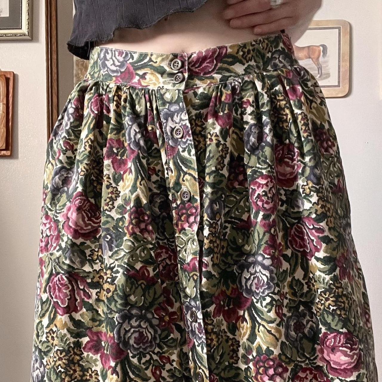 Vintage floral midi skirt (30")