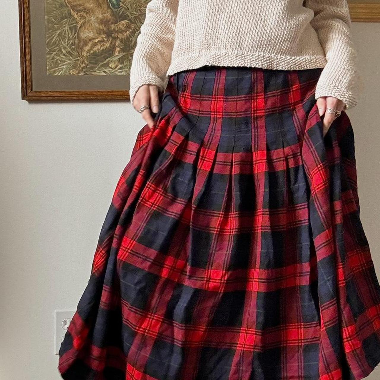 Fall plaid maxi skirt (32")