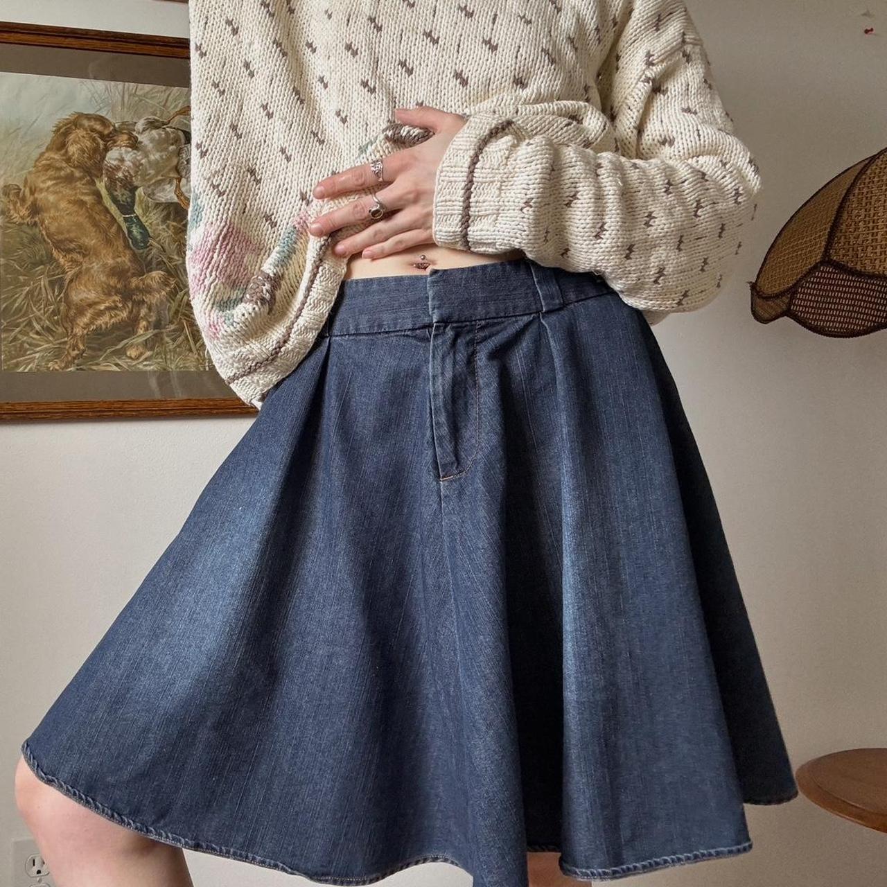 Denim midi skirt (29")