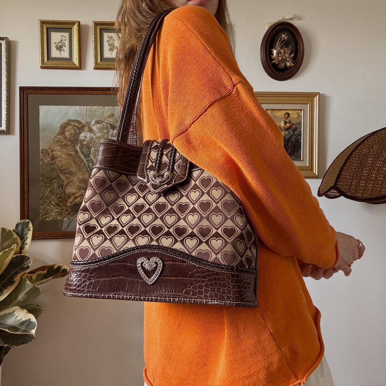Brown hearts vintage bag