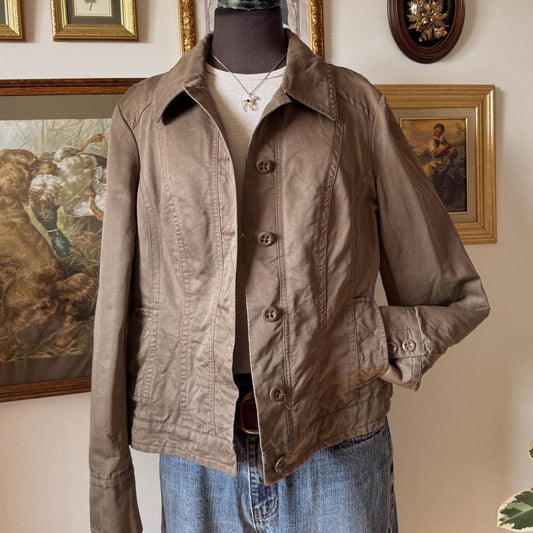 Brown linen blend jacket (M)