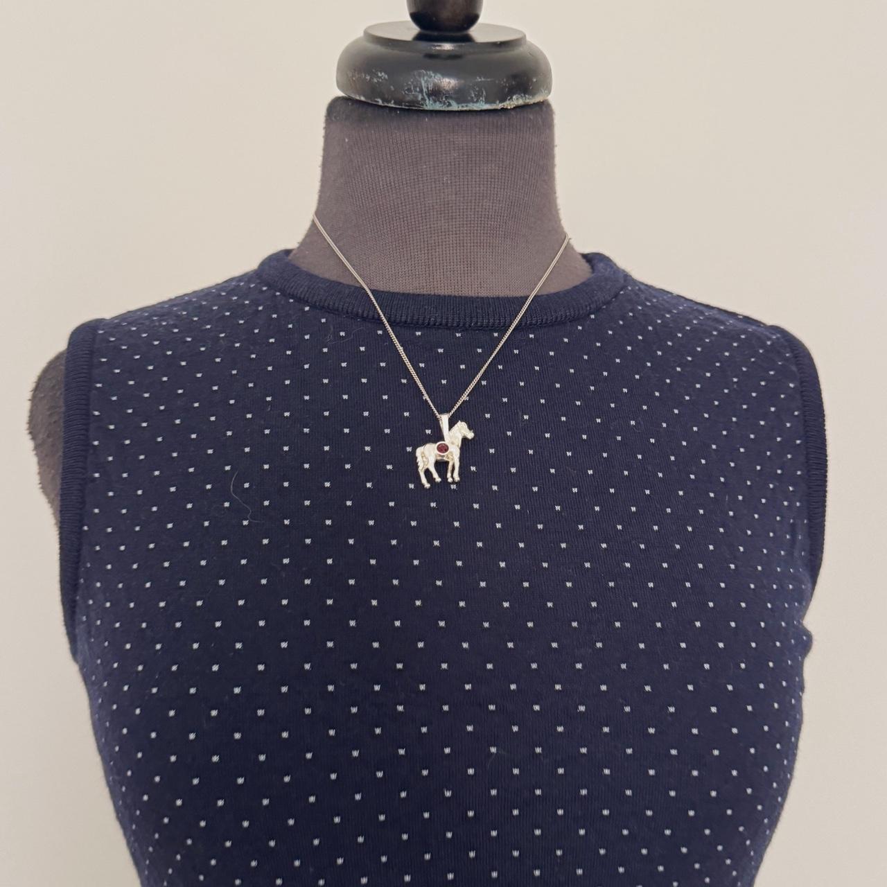 Navy polka dot knit tank top (S)