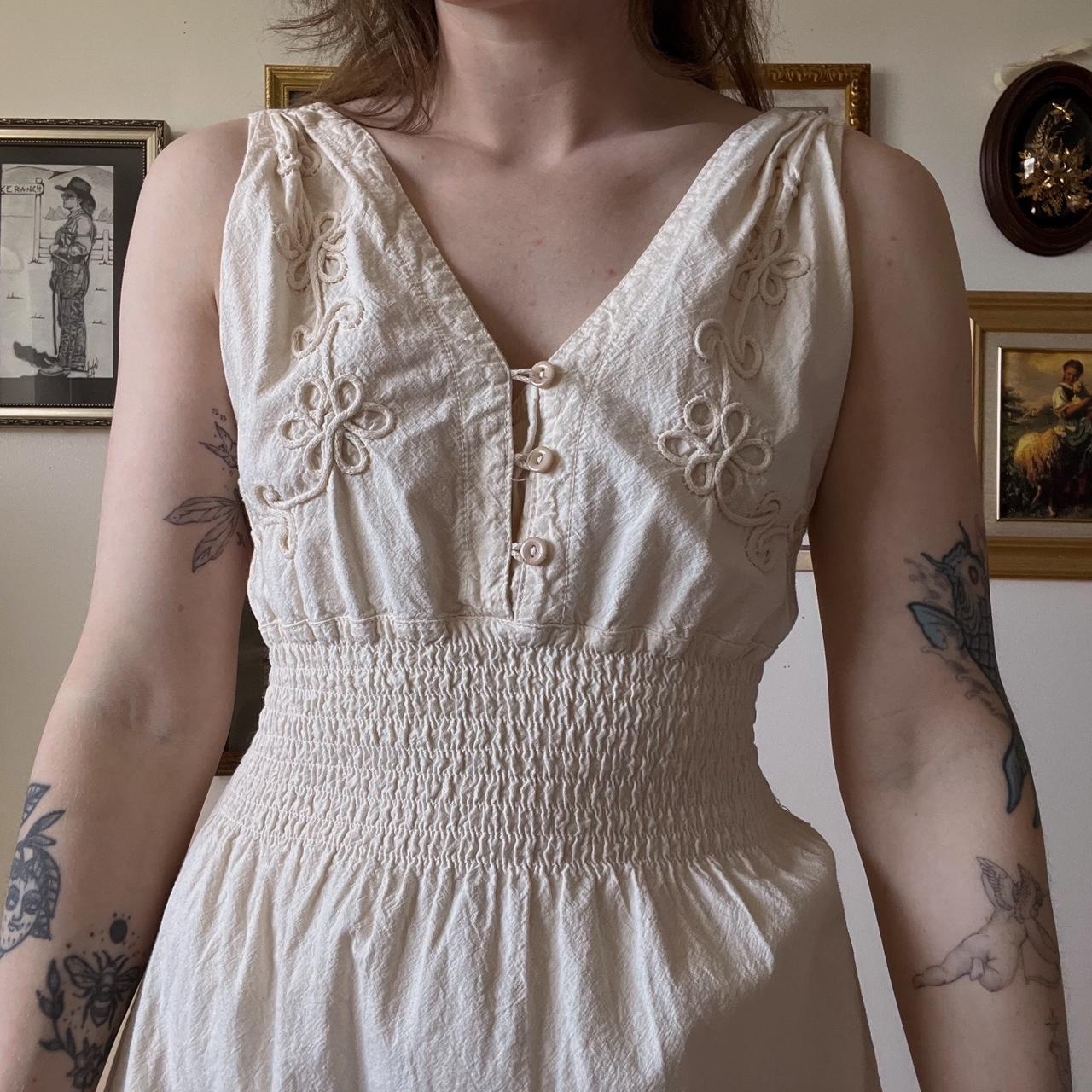 Vintage linen mini dress (S)