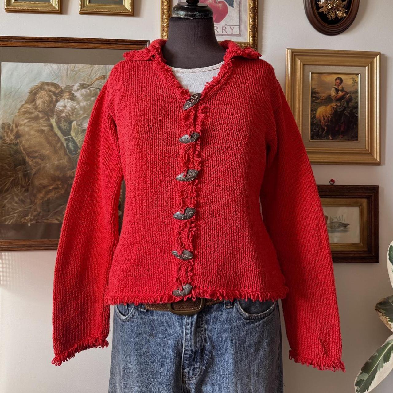 Red cottage knit sweater (S)