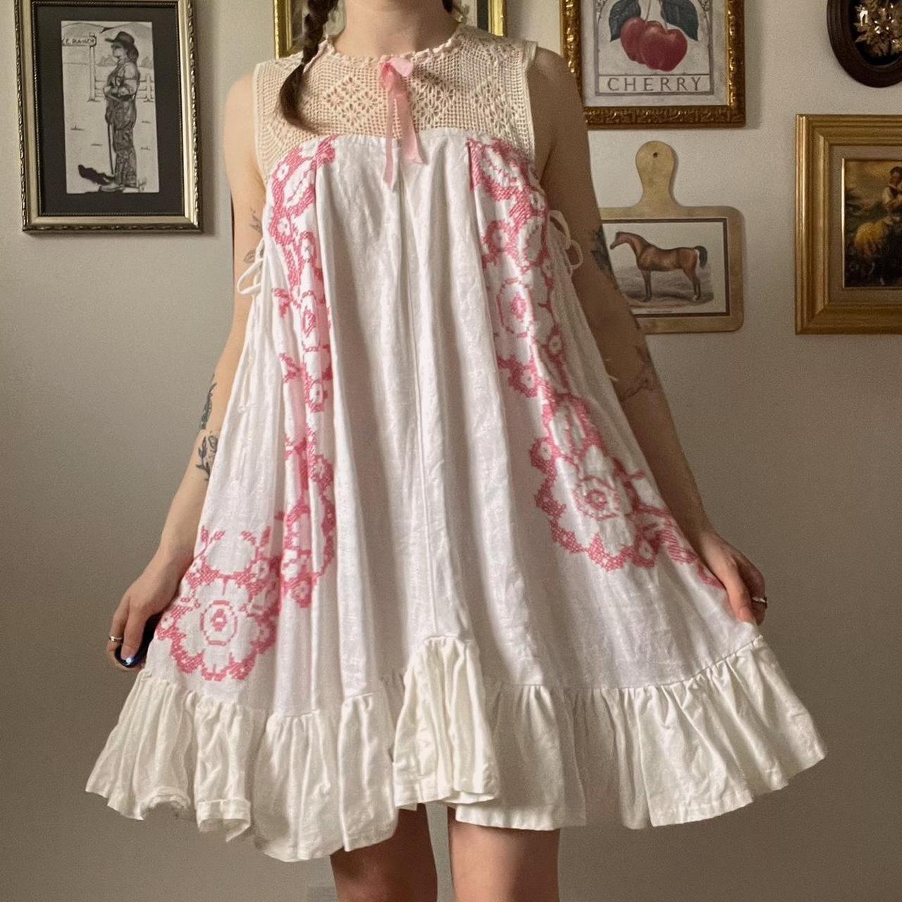 Vintage linen tablecloth dress