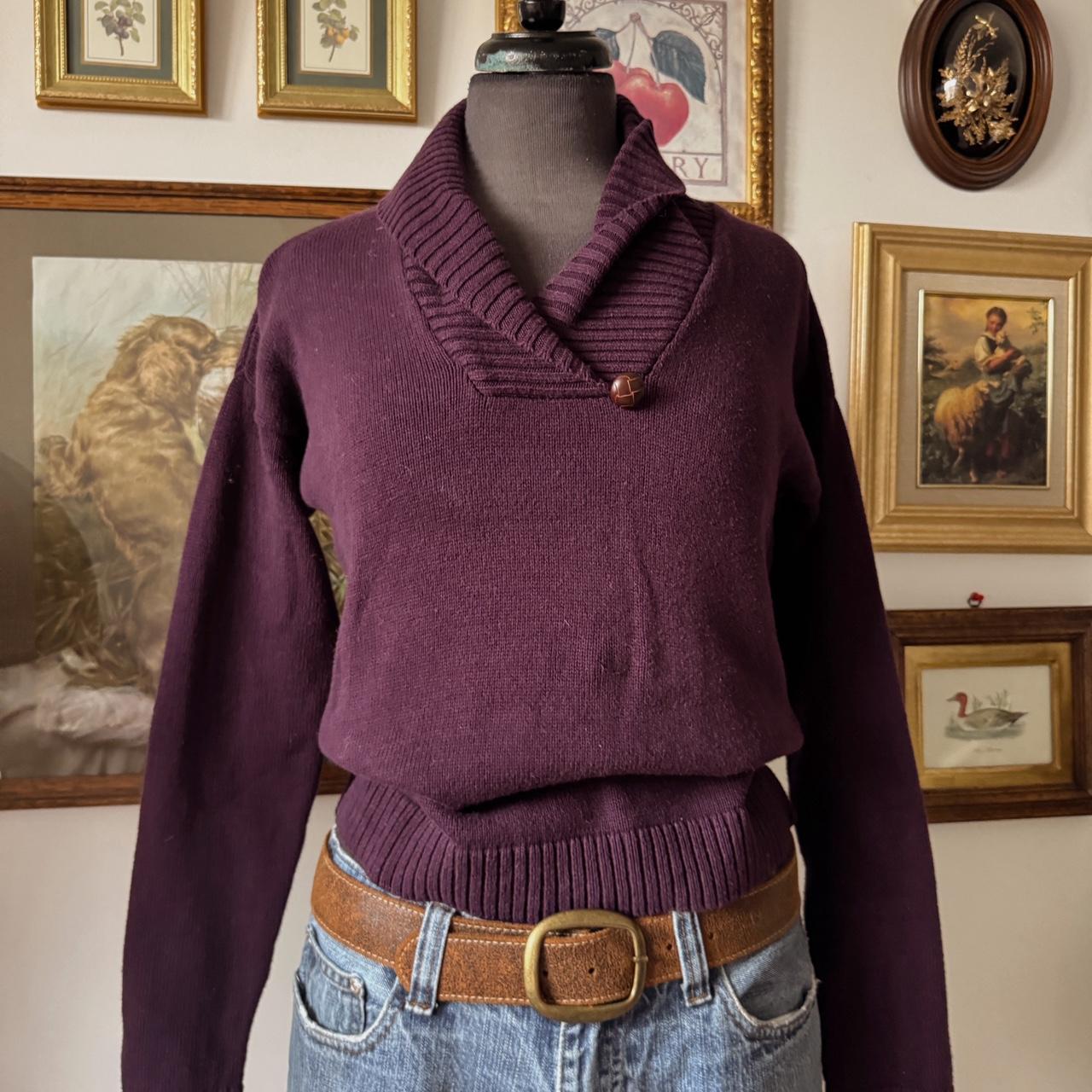 Deep mulberry purple knit sweater (S)