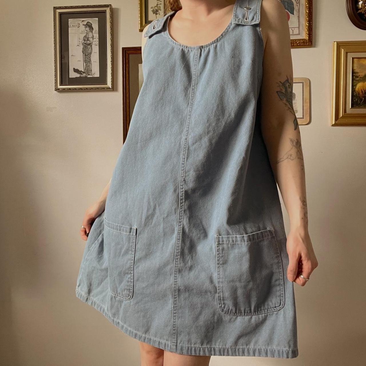 90's overall mini dress (L)