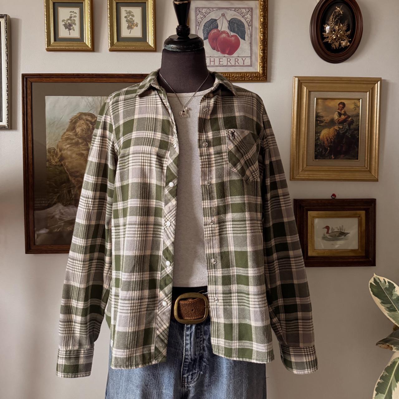 Forest green flannel (M)