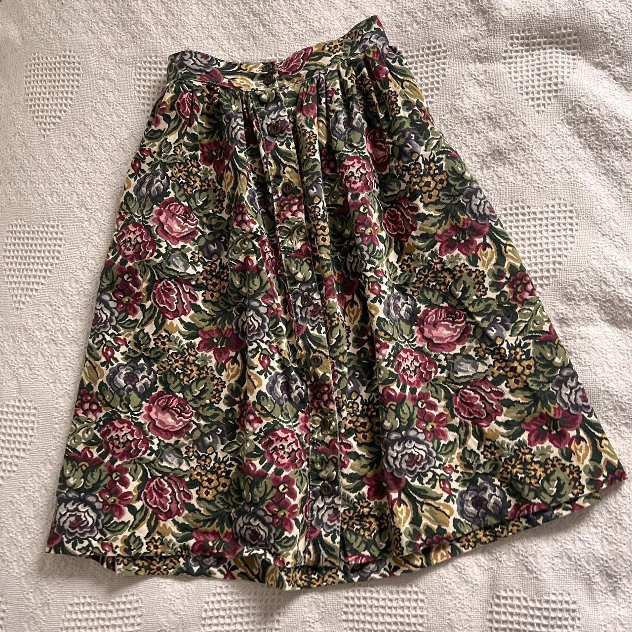 Vintage floral midi skirt (30")