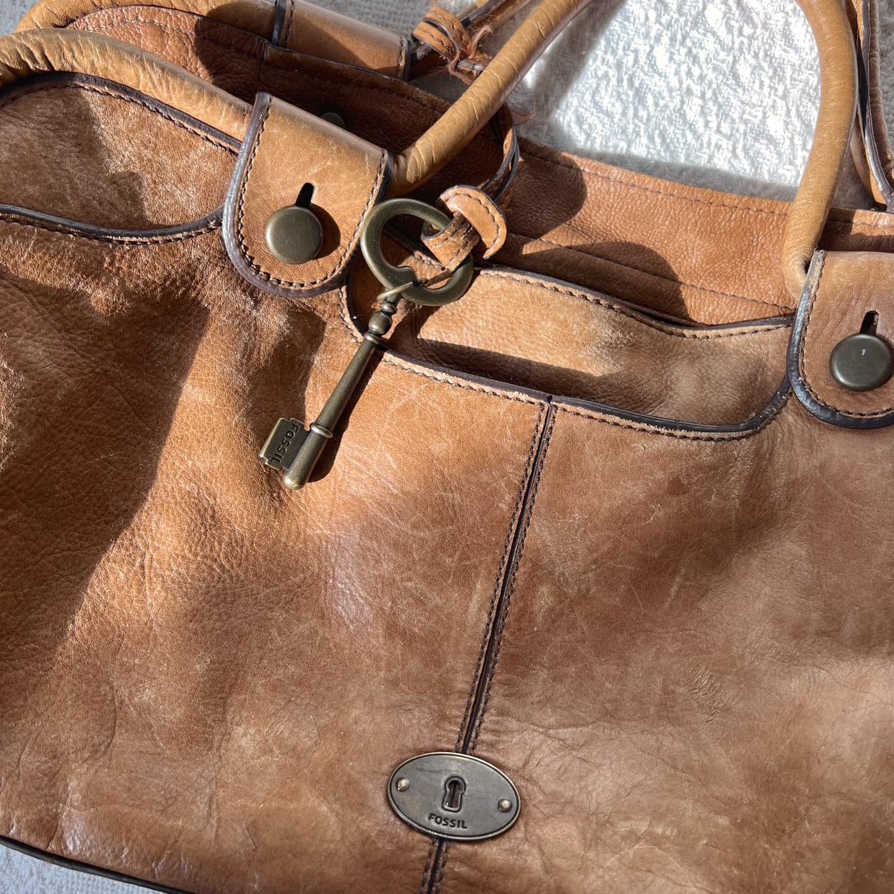 Fossil leather satchel bag