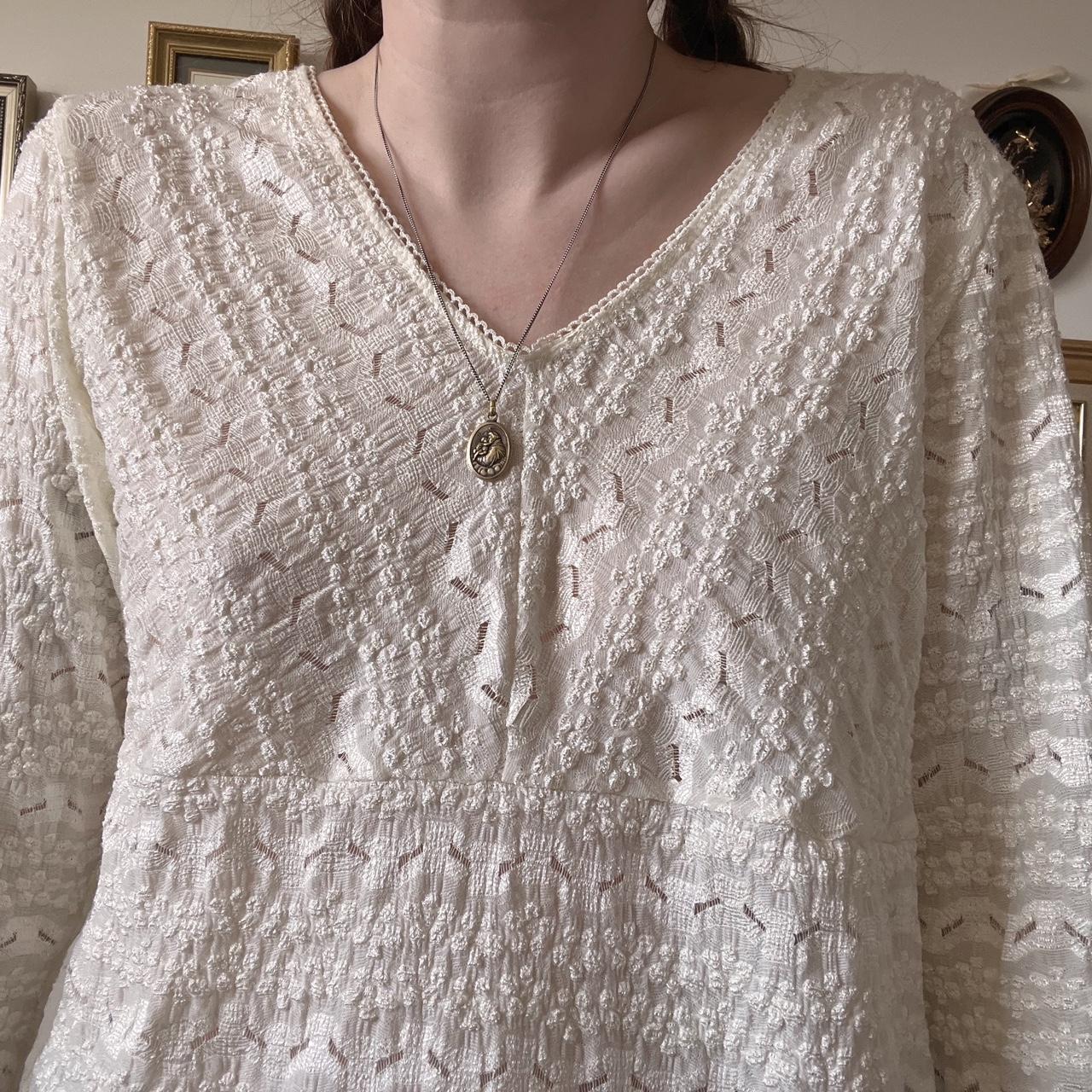 Vintage cream lace blouse (L)