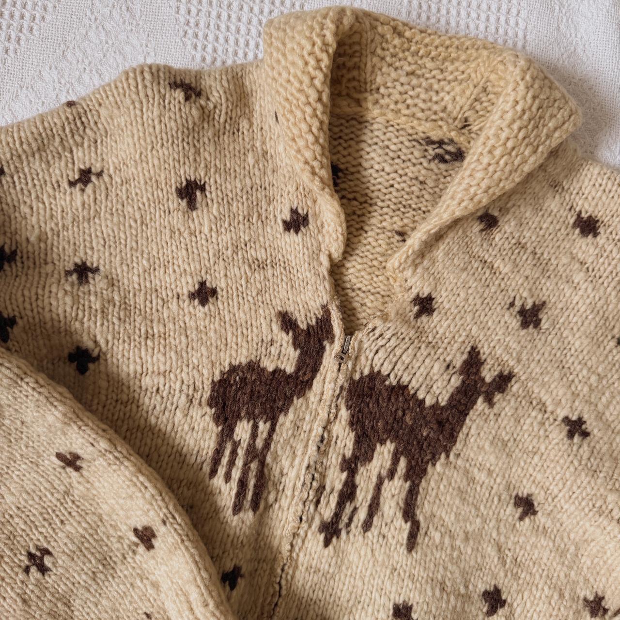 Knitted wool deer sweater (M)