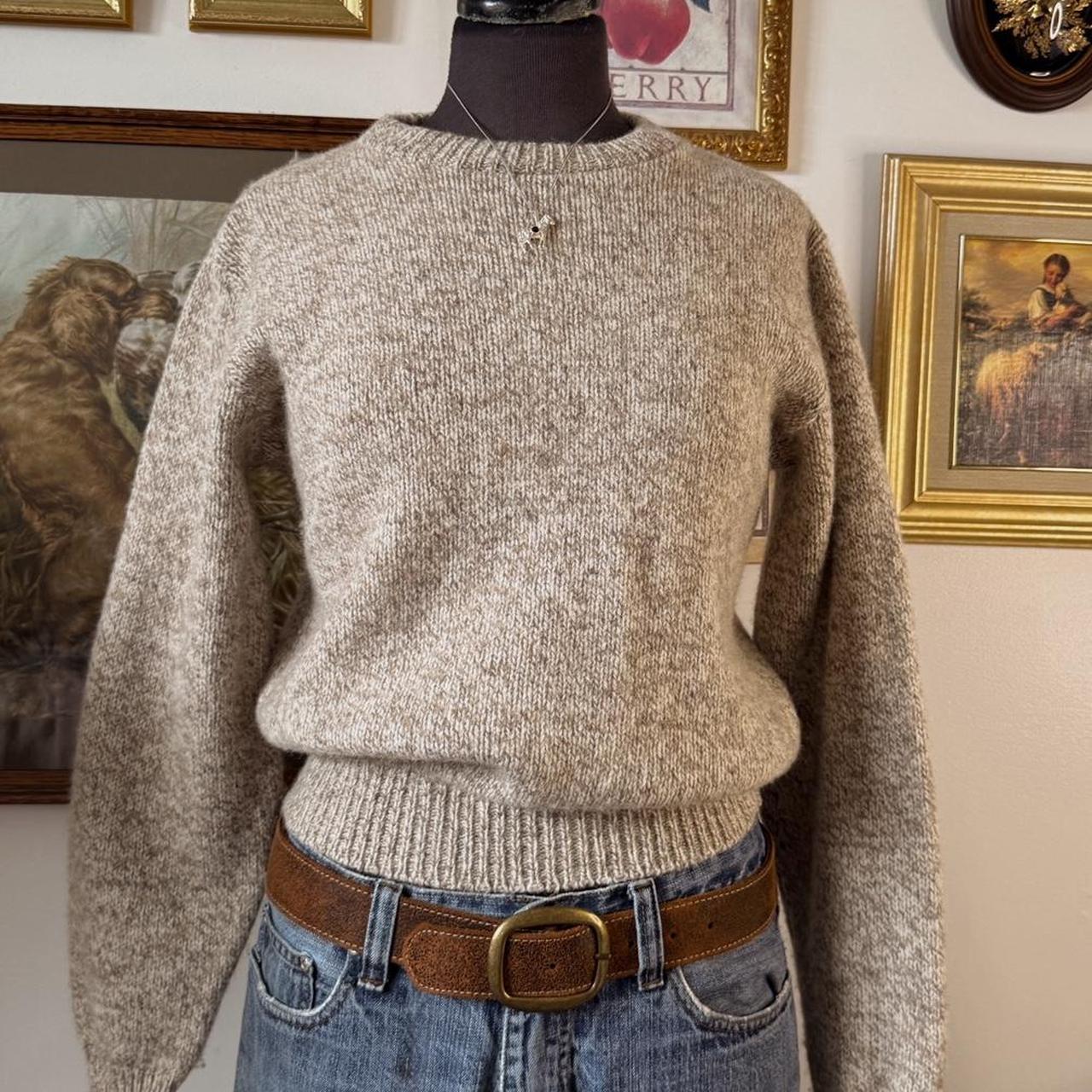 Oatmeal wool knit sweater (M)