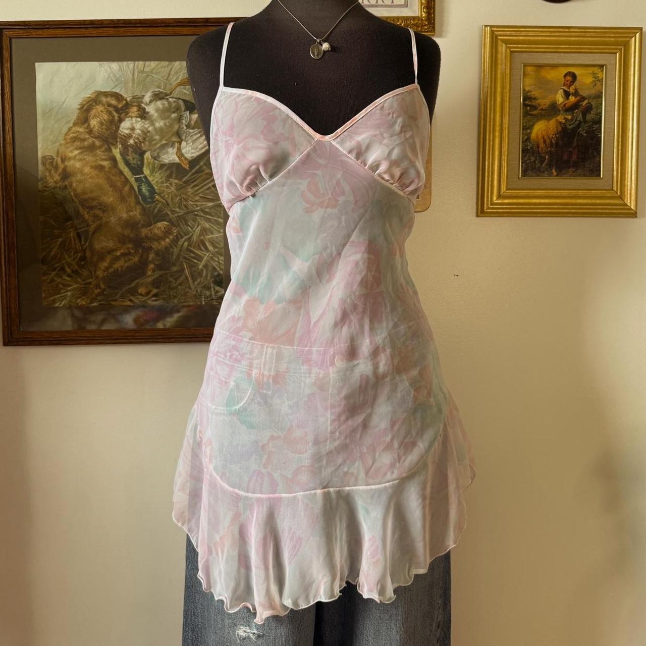 Pink floral fairy slip dress (M)