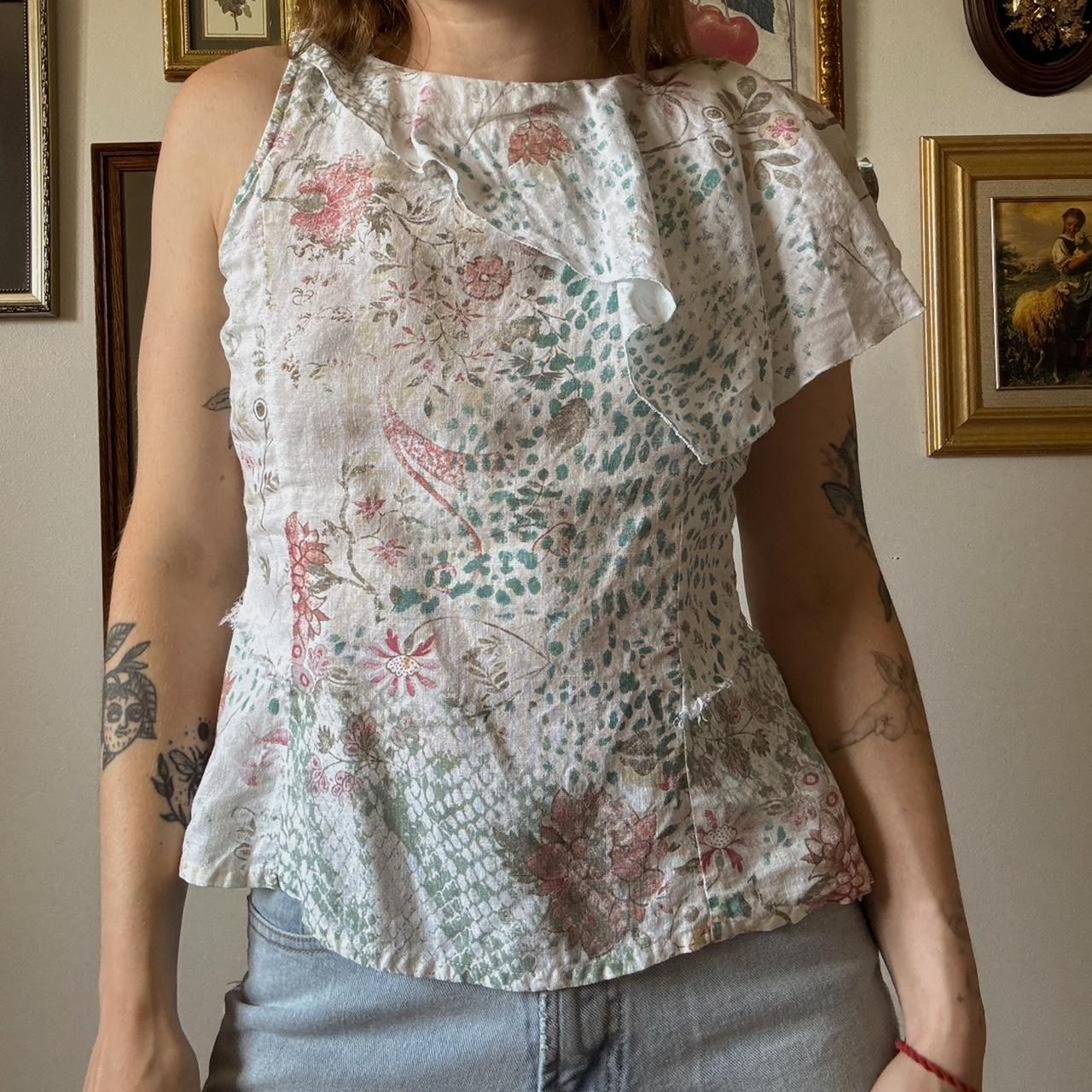 Vintage fairy linen top (M)