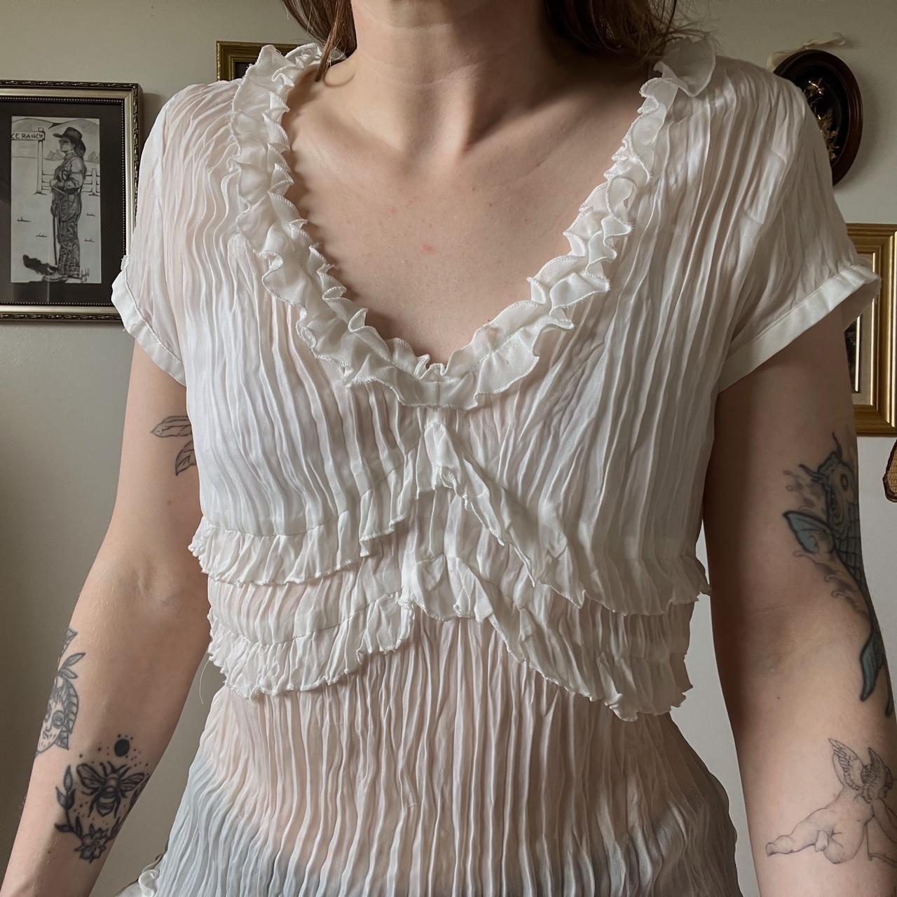 Sheer white angel top (M)