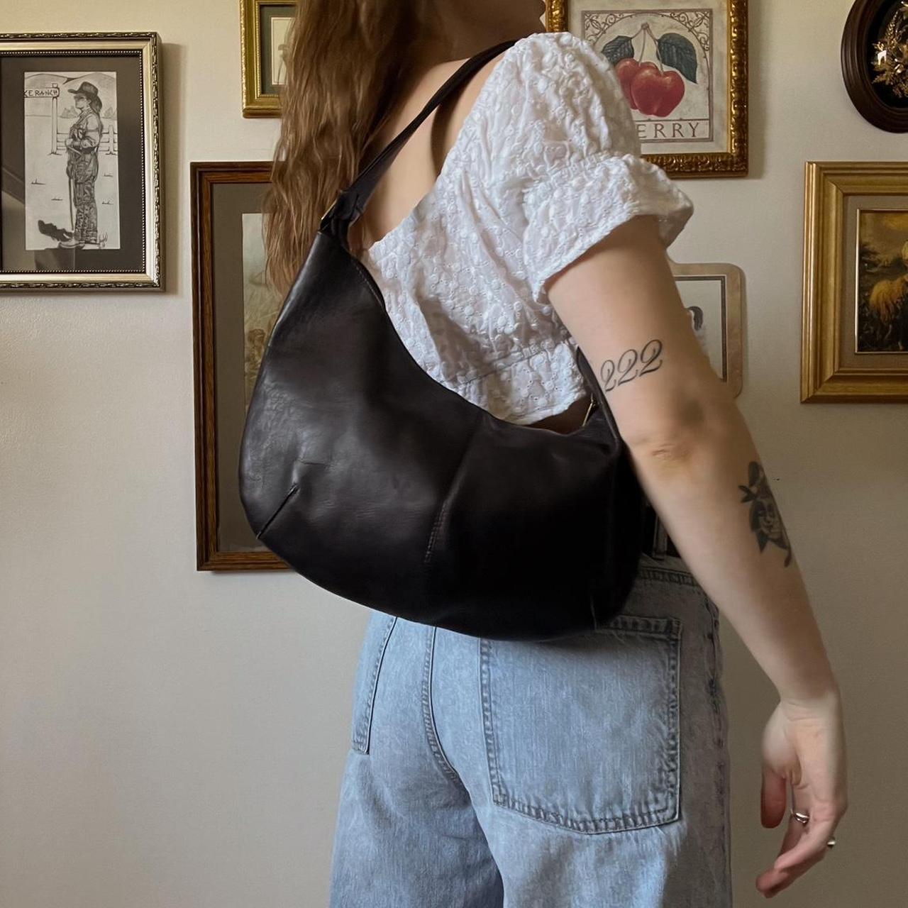 Vintage leather crescent bag