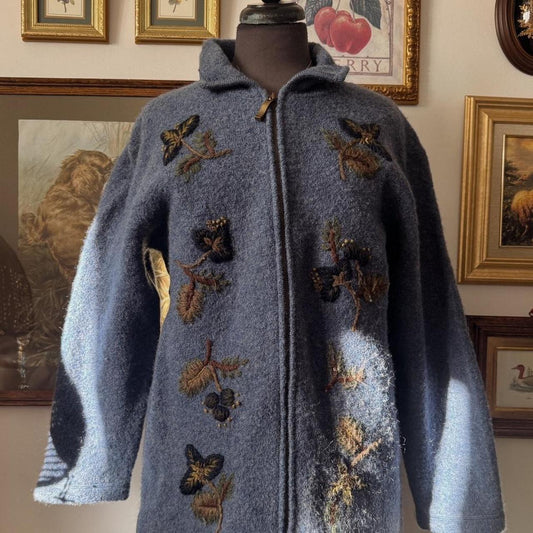 Wool cottagecore zip up jacket (M)