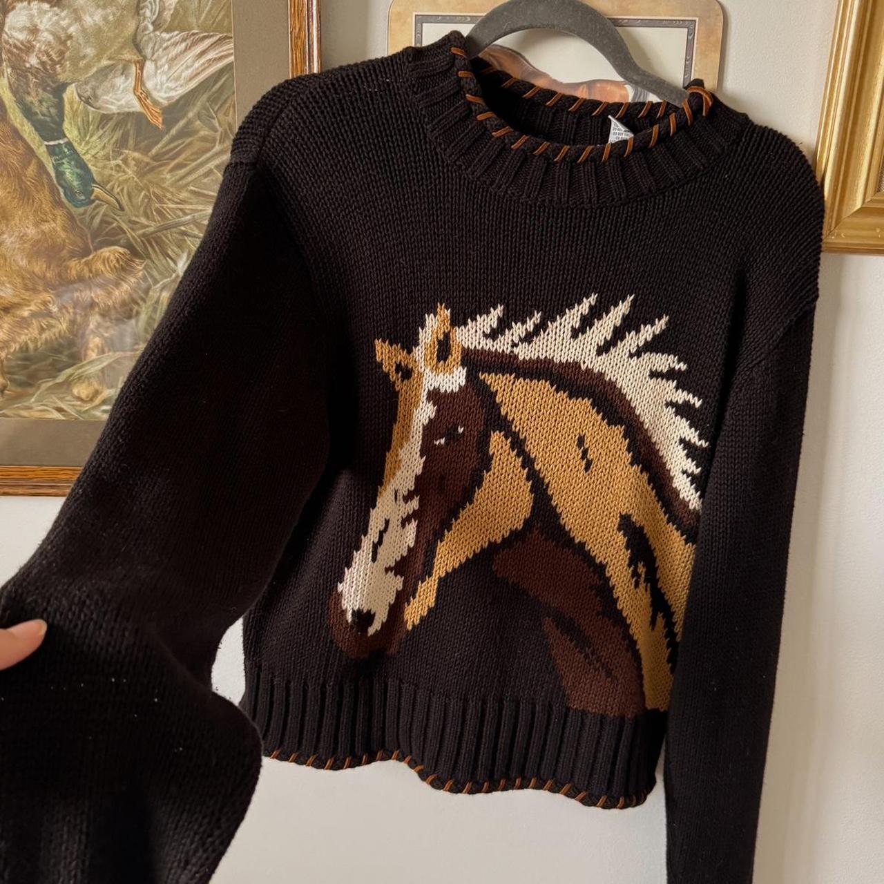 Knitted horse sweater (L)