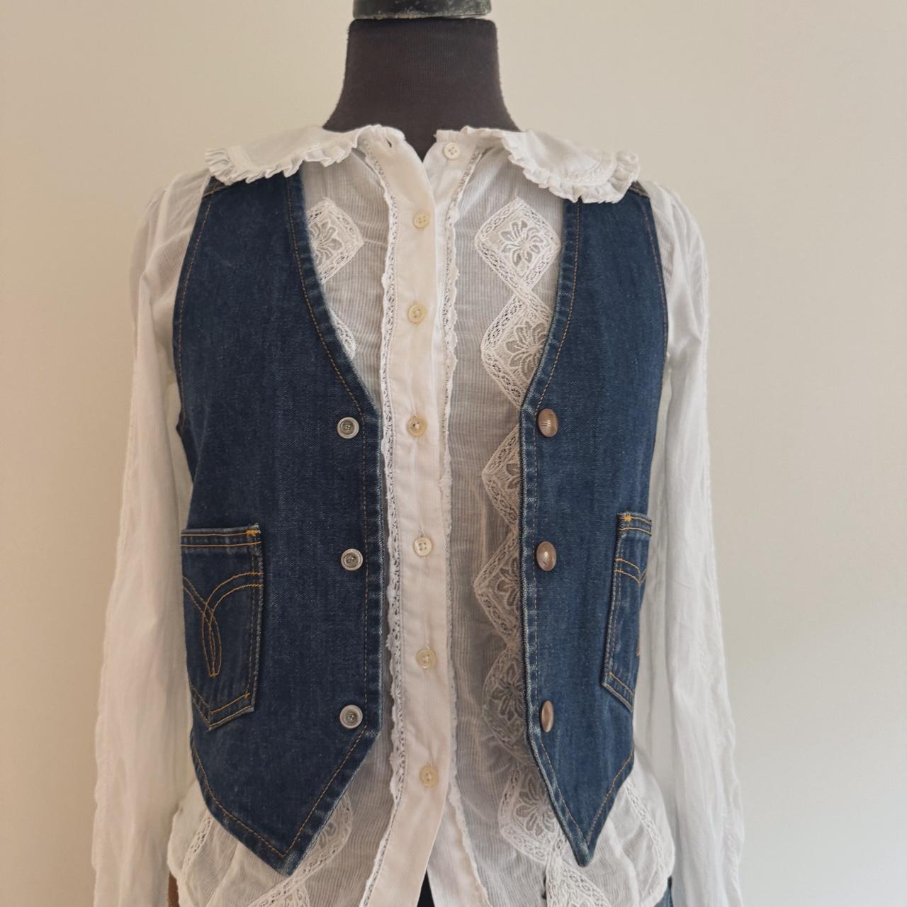Vintage western denim vest (XS)