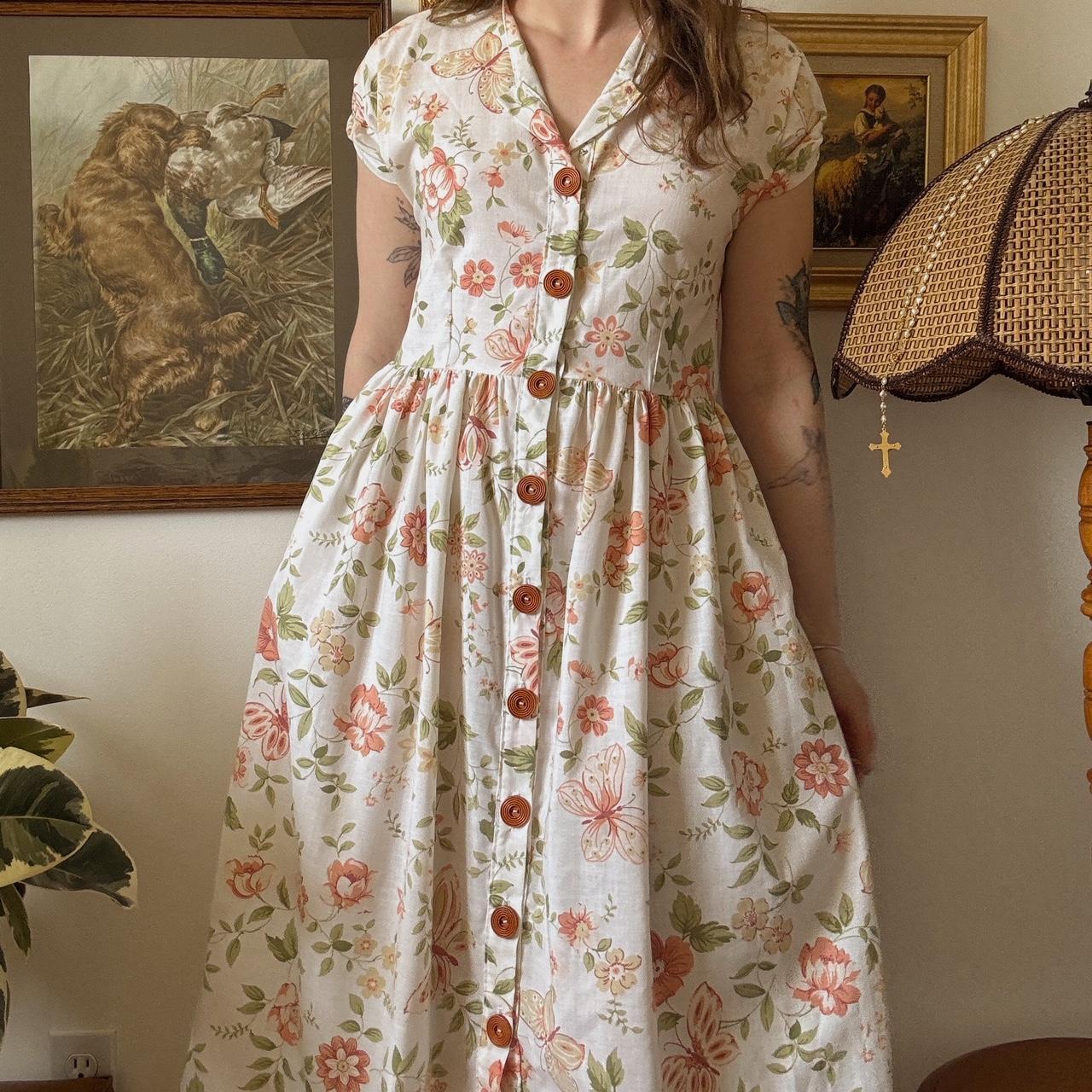 1990s butterfly maxi dress (M)