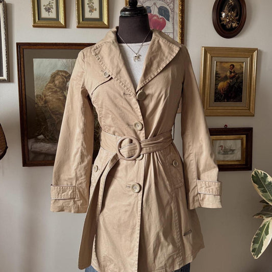 Tan belted trench coat (XS)
