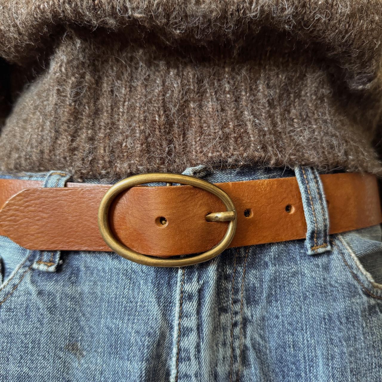 Brown leather vintage belt