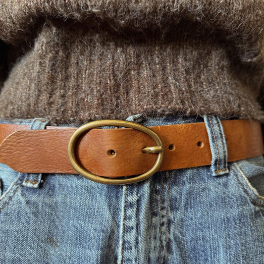 Brown leather vintage belt