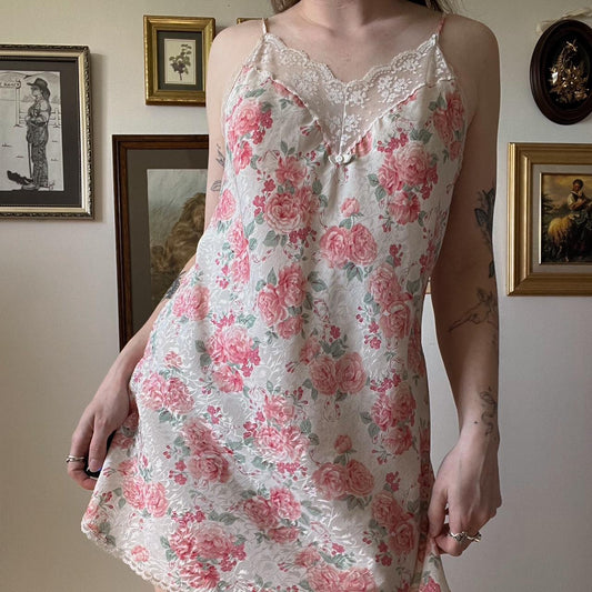 Pink rose mini slip (M)