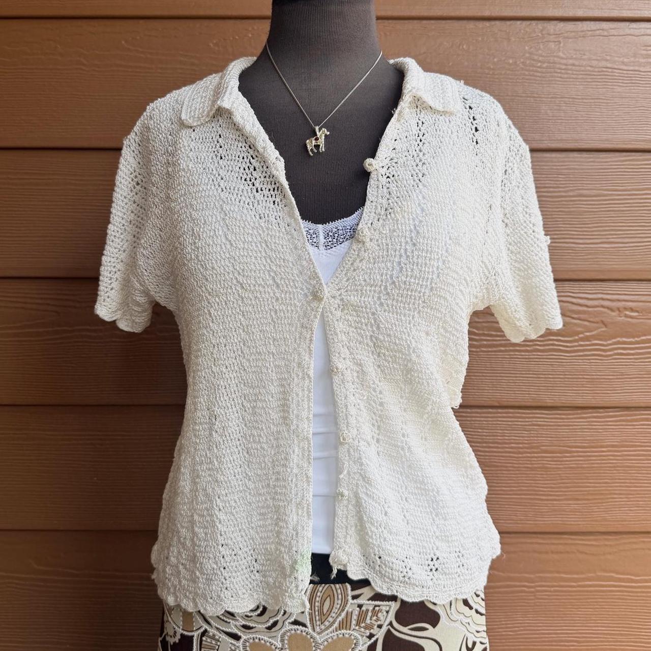 Vintage cottage crochet cardigan (L)