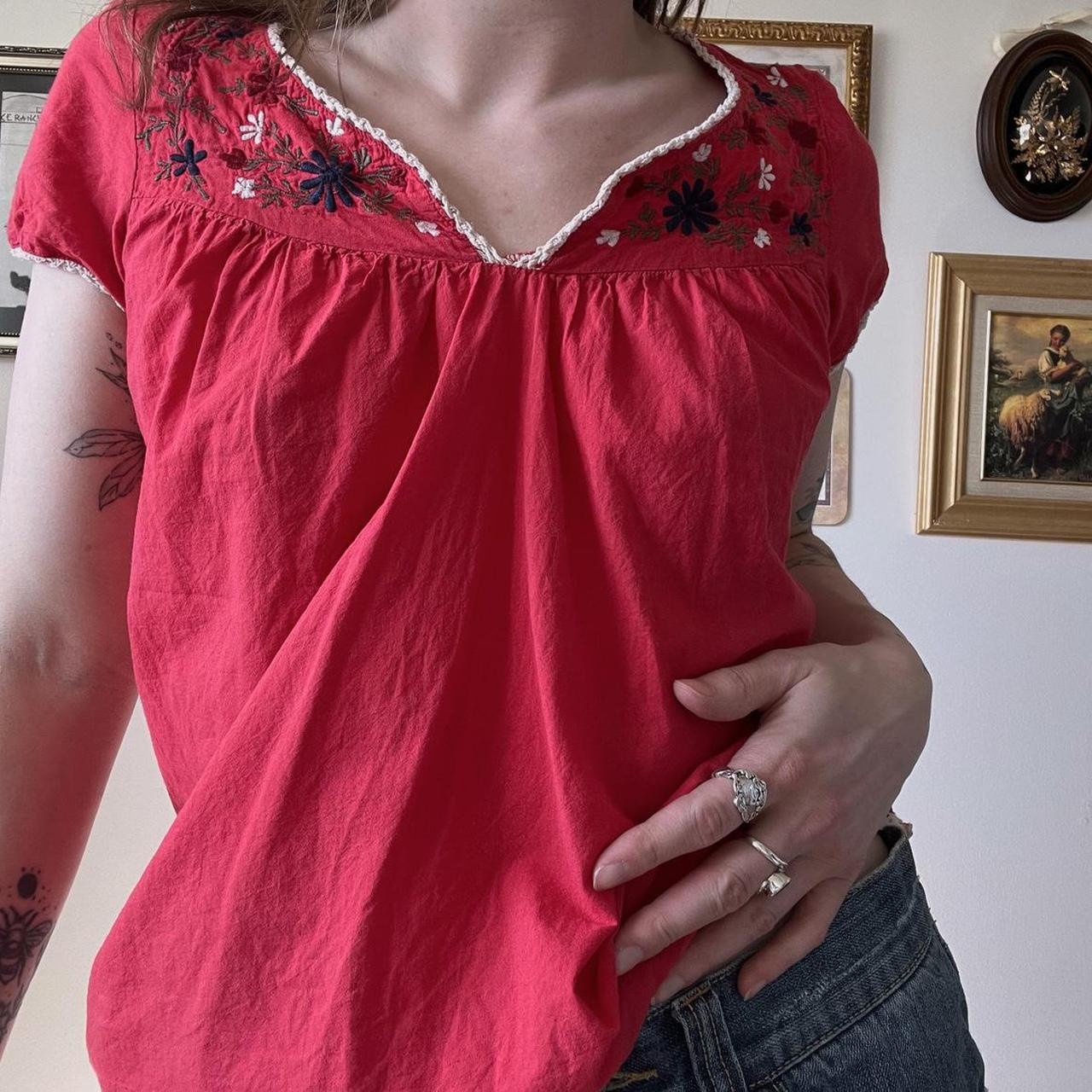 Red cottage blouse (S)