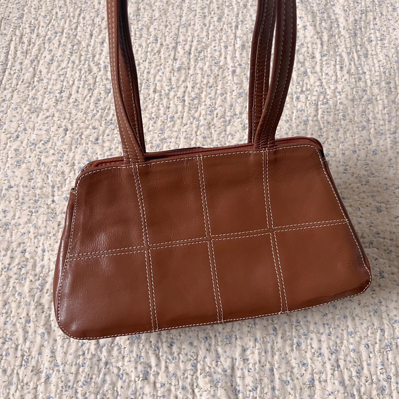 Brown leather shoulder bag