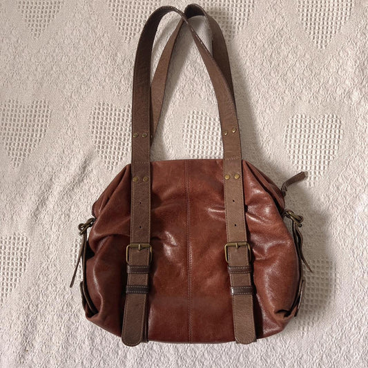 Slouch leather buckle bag