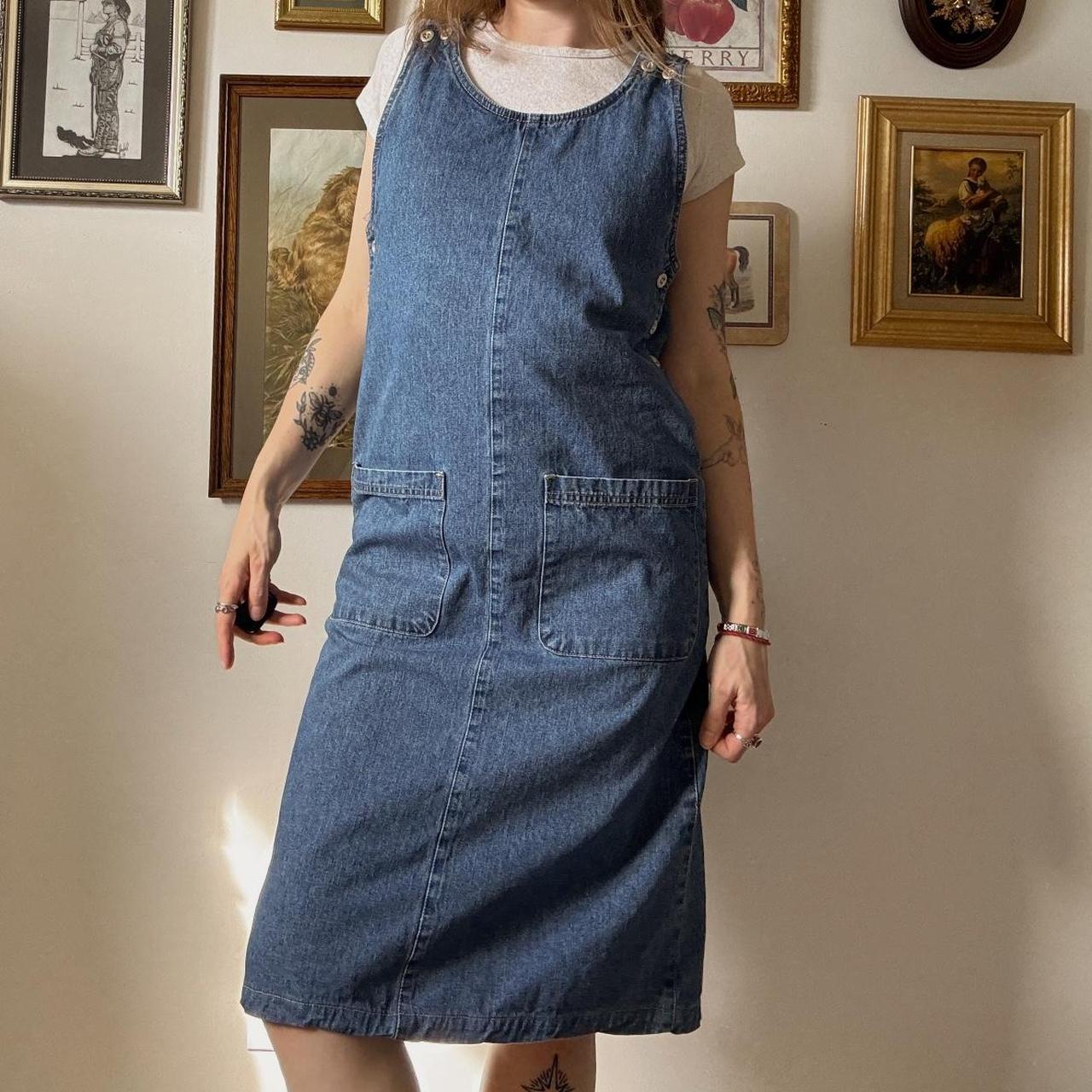 90s denim midi dress (S)