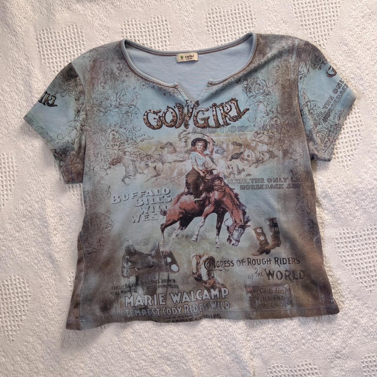 Vintage cowgirl baby tee (M)