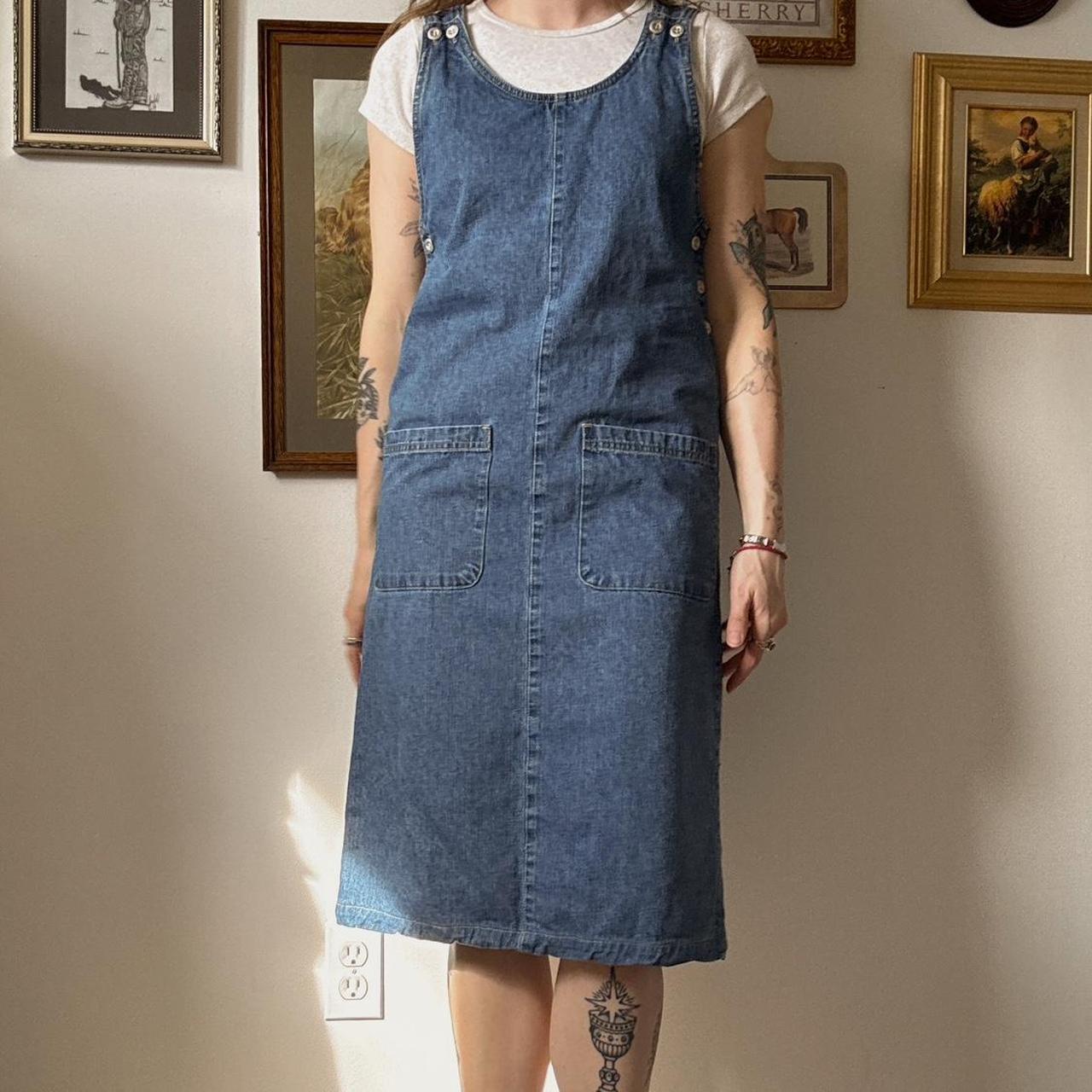 90s denim midi dress (S)