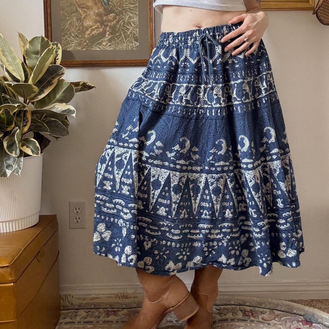 Vintage boho midi skirt (S)