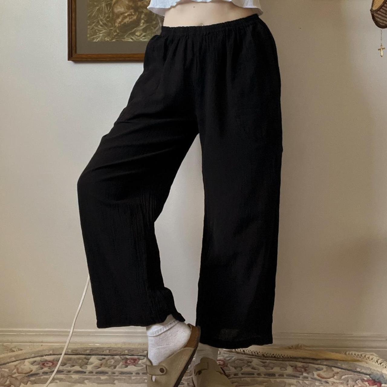 Black cotton beach pants (L)