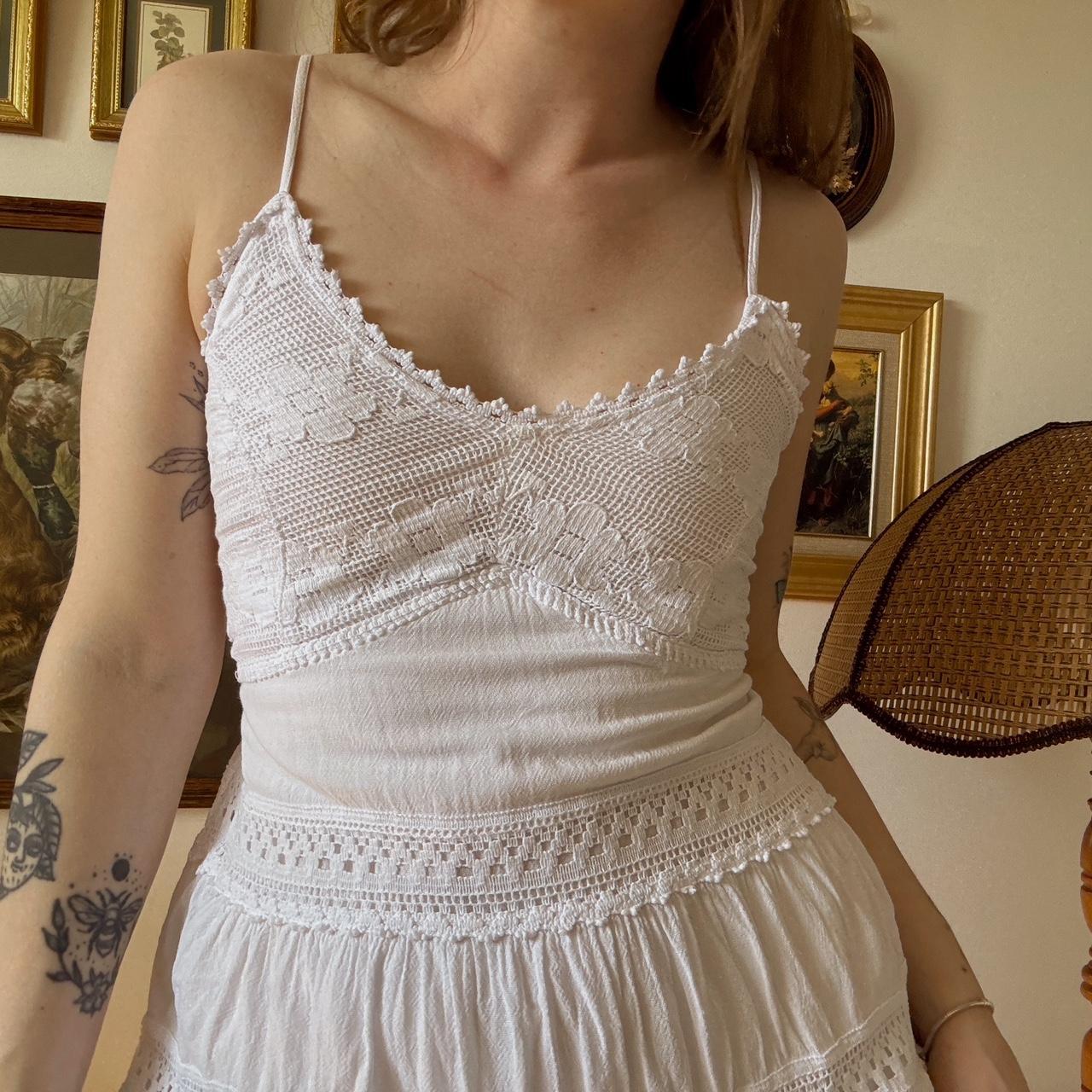 White cotton boho dress (S)